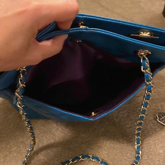 Green quilted satchel handbag - Picture 3 of 4